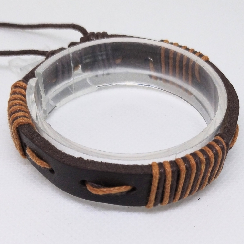 Men's Bracelet Leather Layered Brown New‎ F68